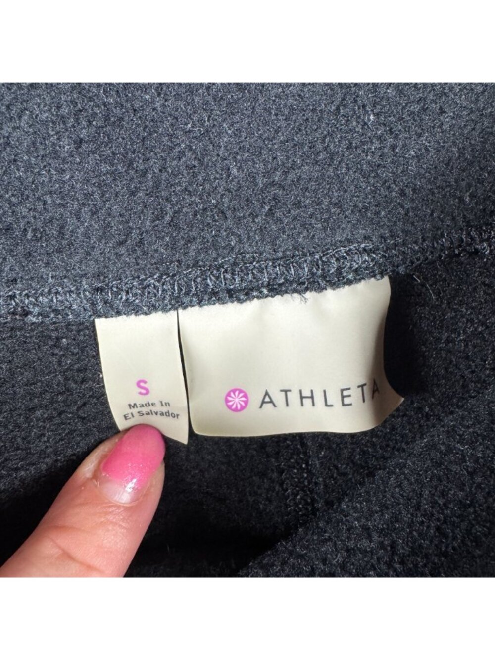 Athleta Polartec Power Stretch Tight Fleece Lined Leggings Black Small Running - Picture 5 of 13